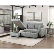 9816GY*2LCRL (2)2-Piece Sectional with Left Chaise, Pull-out Bed and Hidden Storage - 9816GY*2LCRL