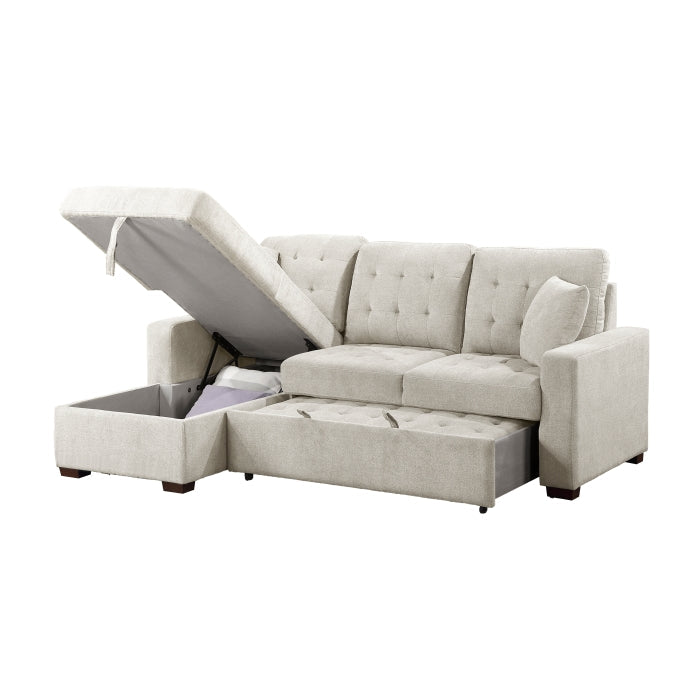 9816SN*2LCRL (2)2-Piece Sectional with Left Chaise, Pull-out Bed and Hidden Storage - 9816SN*2LCRL