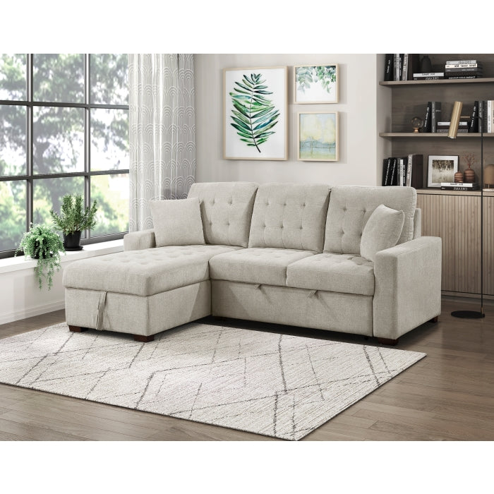 9816SN*2LCRL (2)2-Piece Sectional with Left Chaise, Pull-out Bed and Hidden Storage - 9816SN*2LCRL