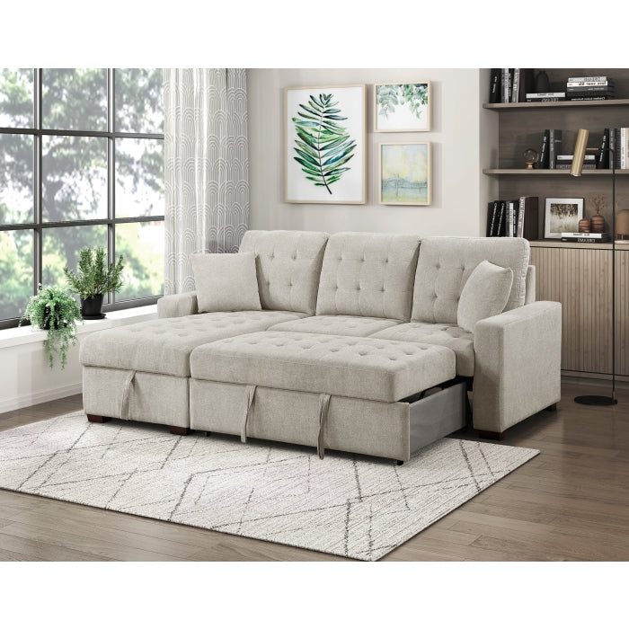 9816SN*2LCRL (2)2-Piece Sectional with Left Chaise, Pull-out Bed and Hidden Storage - 9816SN*2LCRL