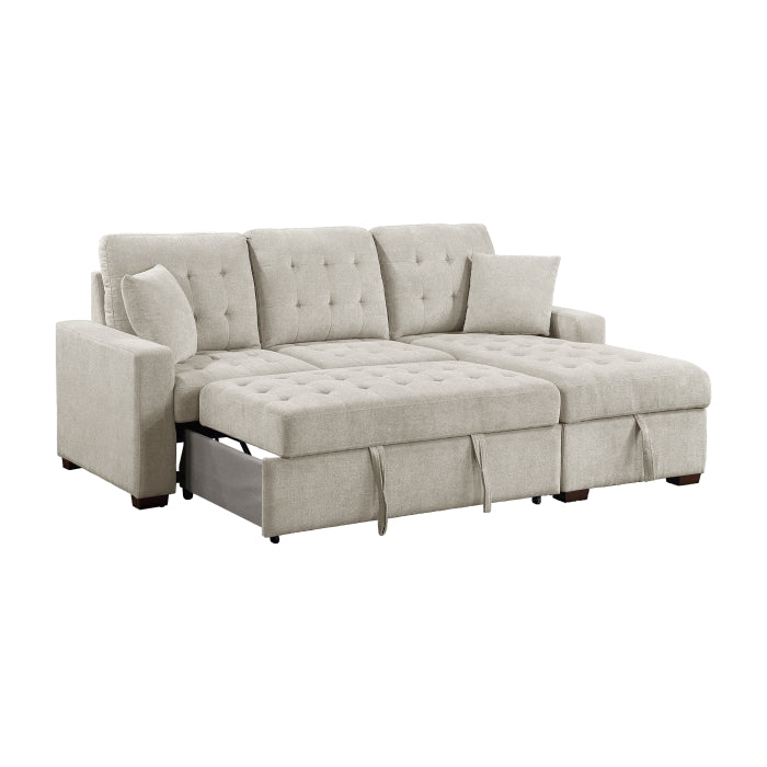 9816SN*2LLRC (2)2-Piece Sectional with Right Chaise, Pull-out Bed and Hidden Storage - 9816SN*2LLRC
