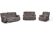 Tulen Gray Reclining Sofa, Loveseat and Recliner -  Ashley - DMV Furniture