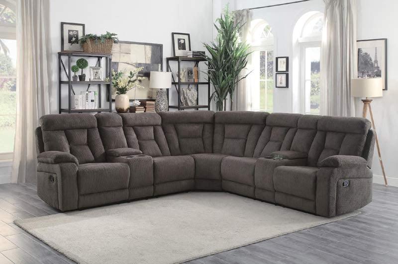 Rosnay Chocolate 3 Piece Sectional 9914Ch-Sc | Homelegance