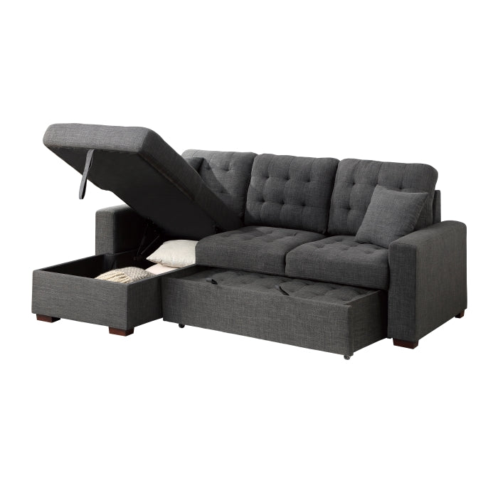 9916DG*2LCRL (2)2-Piece Sectional with Pull-out Bed and Left Chaise with Hidden Storage - 9916DG*2LCRL