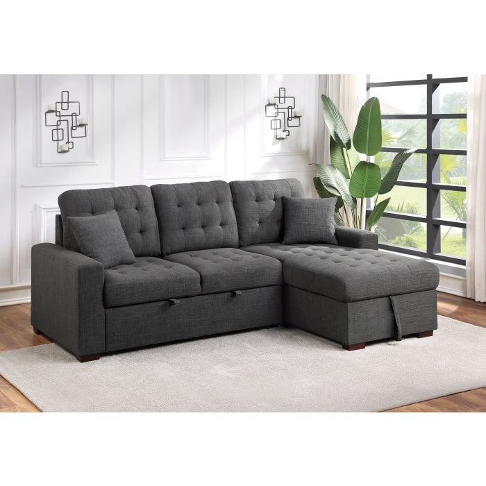 9916DG*SC (2)2-Piece Sectional with Pull-out Bed and Right Chaise with Hidden Storage - 9916DG*SC