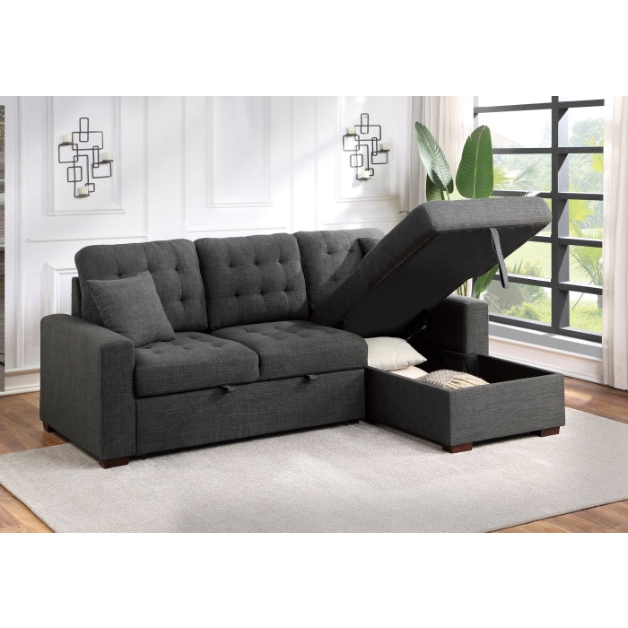 9916DG*SC (2)2-Piece Sectional with Pull-out Bed and Right Chaise with Hidden Storage - 9916DG*SC