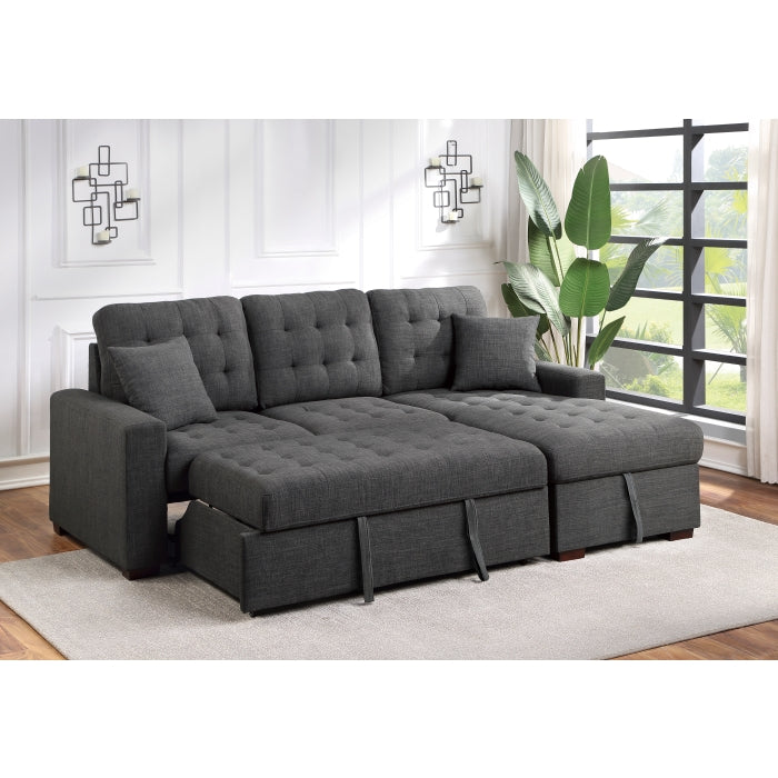 9916DG*SC (2)2-Piece Sectional with Pull-out Bed and Right Chaise with Hidden Storage - 9916DG*SC
