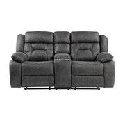 9989GY-2 Double Reclining Love Seat with Center Console - 9989GY-2