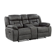 9989GY-2 Double Reclining Love Seat with Center Console - 9989GY-2