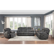 9989GY-2 Double Reclining Love Seat with Center Console - 9989GY-2