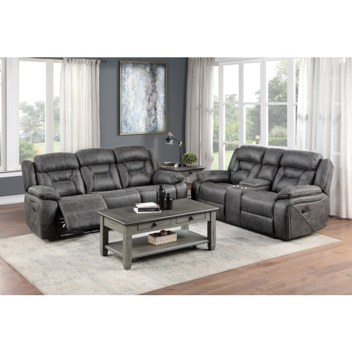 9989GY-3 Double Reclining Sofa - 9989GY-3