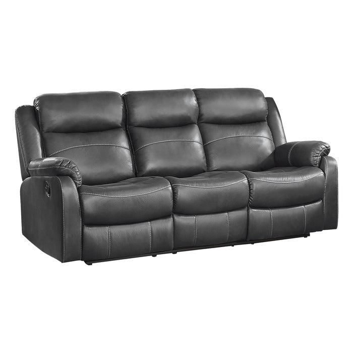 Yerba Double Lay Flat Reclining Sofa In Dark Grey 9990Gy-3 | Homelegance