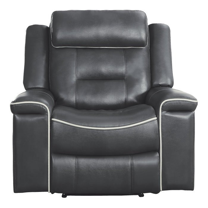 Darwan 3 Piece Double Lay Flat Reclining Living Room Set In Dark Grey 9999Dg-3-2-1 | Homelegance