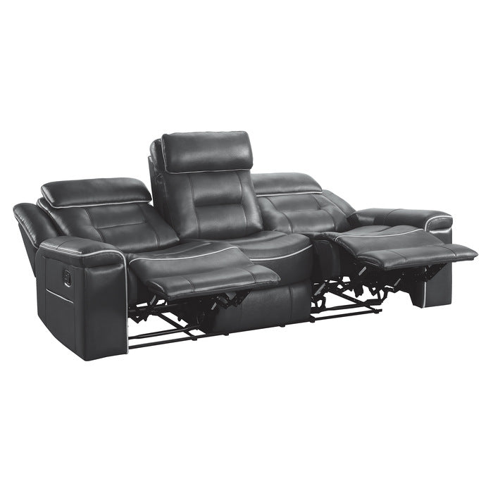 Darwan Double Lay Flat Reclining Sofa In Dark Grey 9999Dg-3 | Homelegance