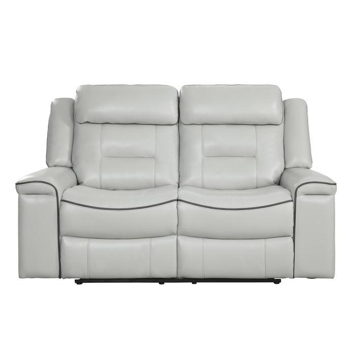 Darwan Double Lay Flat Reclining Loveseat In Light Grey 9999Gy-2 | Homelegance