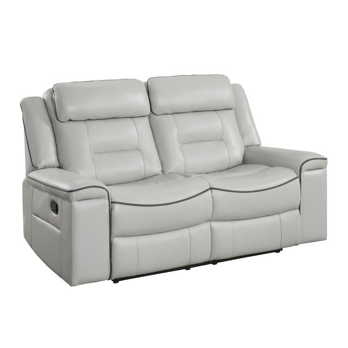 Darwan 2 Piece Double Lay Flat Reclining Sofa Set In Light Grey 9999Gy-3-2 | Homelegance