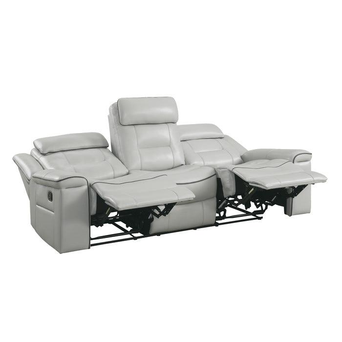 Darwan Double Lay Flat Reclining Sofa In Light Grey 9999Gy-3 | Homelegance