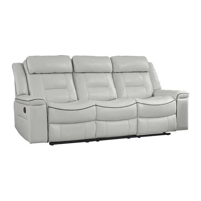 Darwan 2 Piece Double Lay Flat Reclining Sofa Set In Light Grey 9999Gy-3-2 | Homelegance