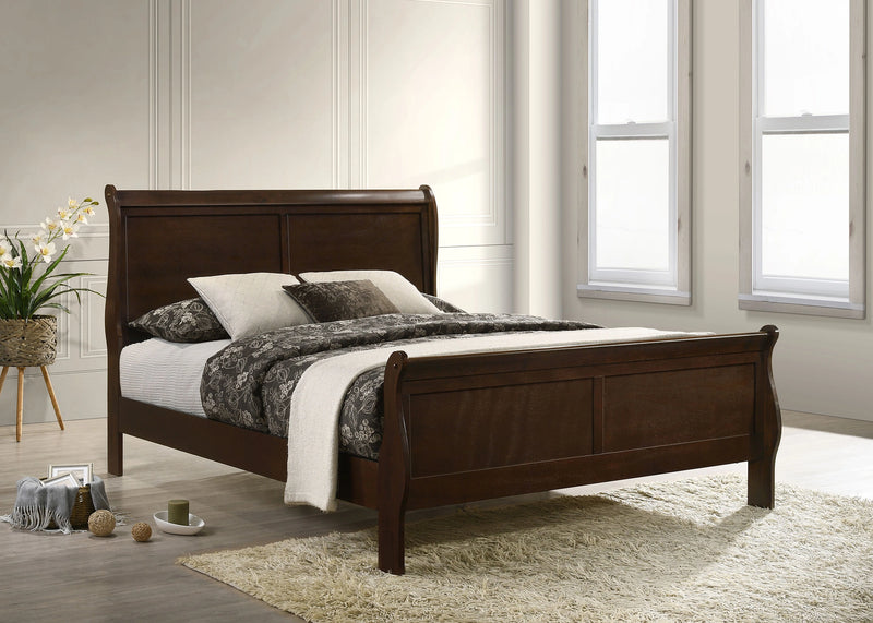 Louis Philippe Sleigh Panel Bed