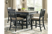 Tyler Creek Black/Grayish Brown Counter Height Dining Table and 4 Barstools with Server -  Ashley - DMV Furniture