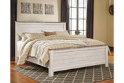 Willowton Whitewash California King Panel Bed -  Ashley - DMV Furniture