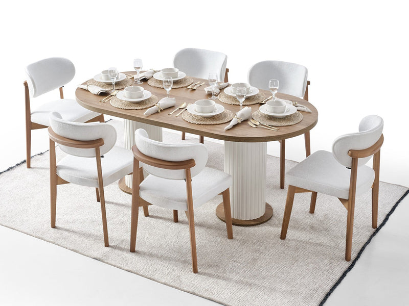 Bohem 75" Wide 6 Person Dining Table