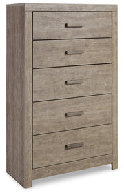 Culverbach Gray Queen Panel Bed with Mirrored Dresser, Chest and 2 Nightstands from Ashley - DMV Furniture