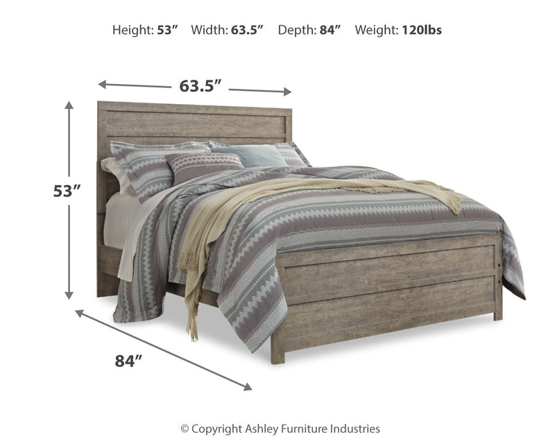Culverbach Gray Queen Panel Bed with Mirrored Dresser, Chest and 2 Nightstands from Ashley - DMV Furniture