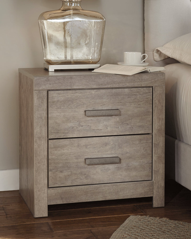 Culverbach Gray Queen Panel Bed with Mirrored Dresser and 2 Nightstands from Ashley - DMV Furniture