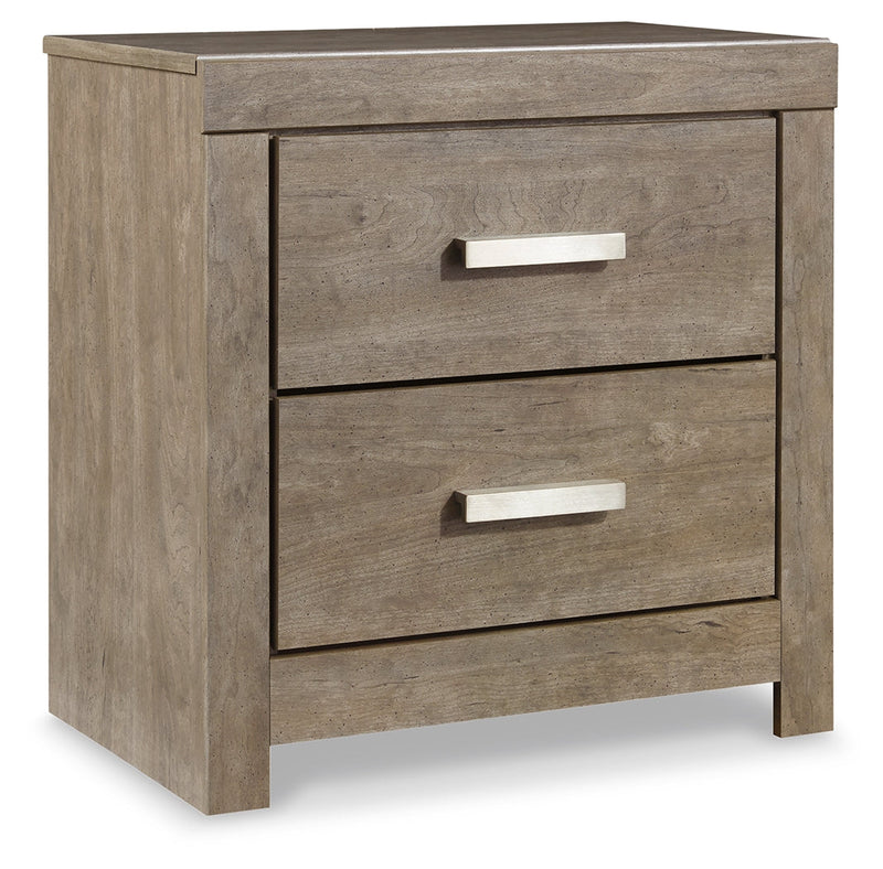 Culverbach Gray Queen Panel Bed with Mirrored Dresser, Chest and 2 Nightstands from Ashley - DMV Furniture