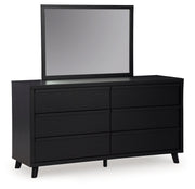 Danziar Black Queen Panel Platform Bed, Dresser and Mirror from Ashley - DMV Furniture