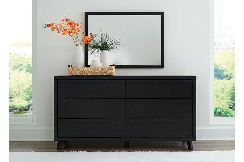 Danziar Black Dresser and Mirror -  Ashley - DMV Furniture
