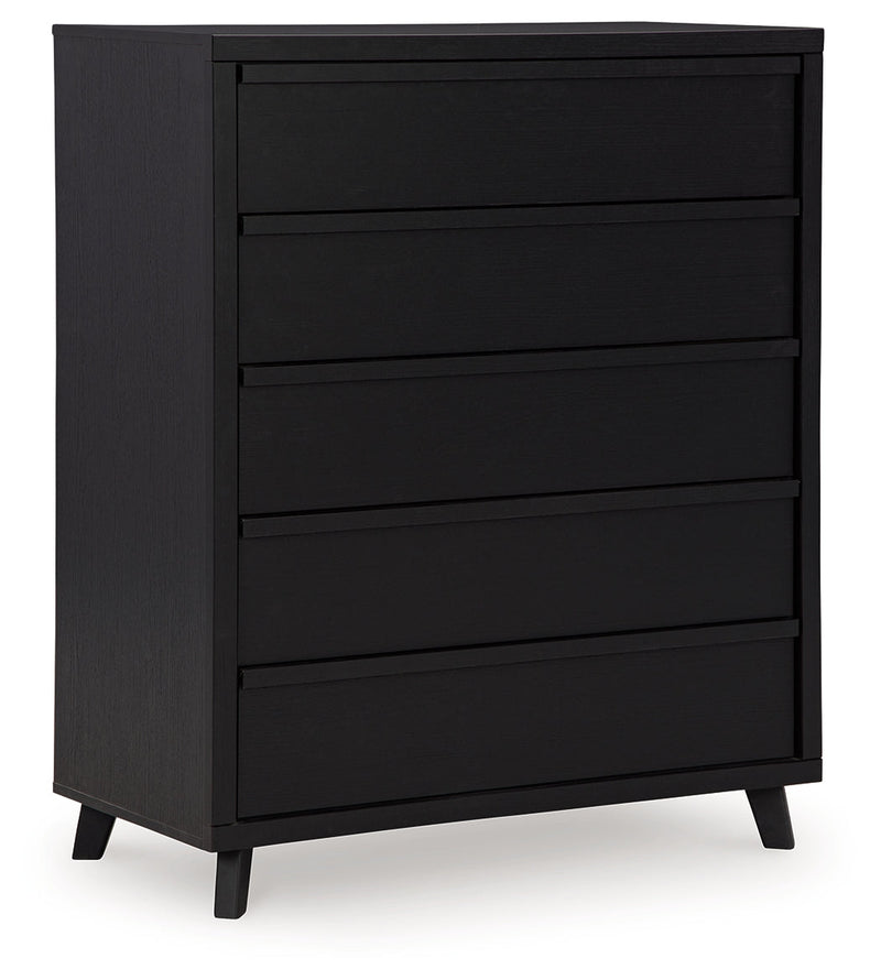 Danziar Black Queen Bed, Dresser, Mirror, Chest and Nightstand from Ashley - DMV Furniture