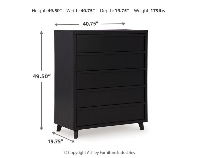 Danziar Black Queen Bed, Dresser, Mirror, Chest and Nightstand from Ashley - DMV Furniture