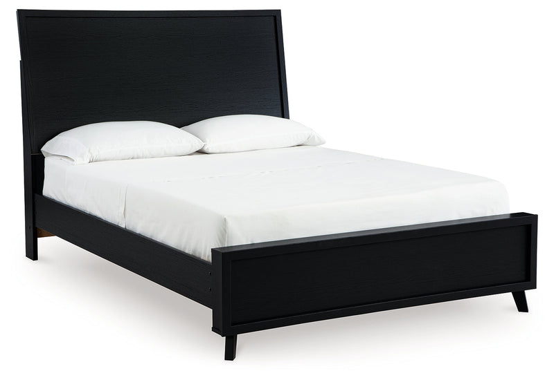 Danziar Black Queen Panel Platform Bed, Dresser and Mirror from Ashley - DMV Furniture