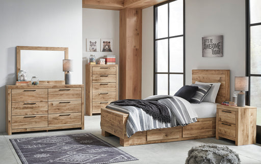 Hyanna Tan Brown Two Side Storage Panel Bedroom Set from Ashley - DMV Furniture