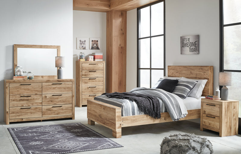 Hyanna Tan Brown Full Panel Bed, Dresser and Mirror from Ashley - DMV Furniture