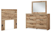 Hyanna Tan Brown Twin Panel Headboard, Dresser and Mirror from Ashley - DMV Furniture