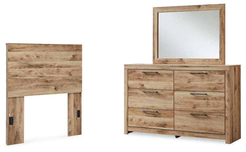 Hyanna Tan Brown Twin Panel Headboard, Dresser and Mirror from Ashley - DMV Furniture