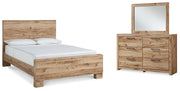 Hyanna Tan Brown Queen Panel Bed, Dresser and Mirror from Ashley - DMV Furniture