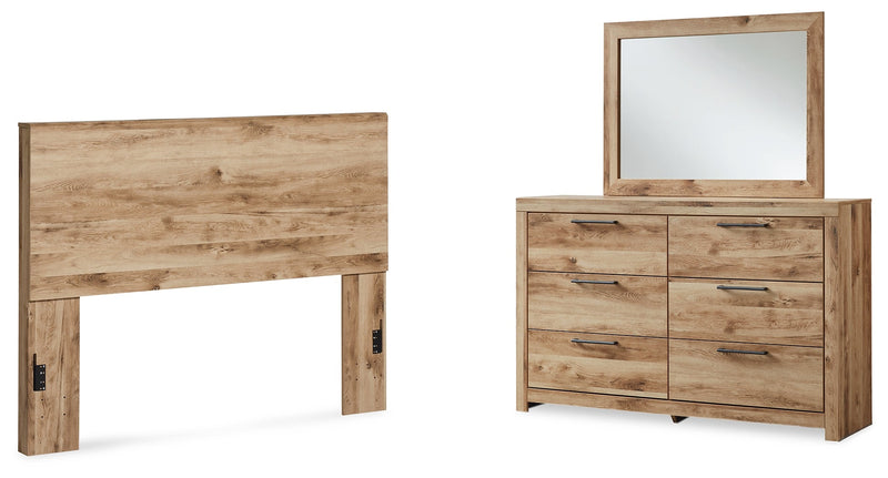 Hyanna Tan Brown Queen Panel Headboard, Dresser and Mirror from Ashley - DMV Furniture