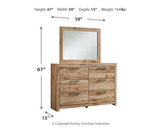Hyanna Tan Brown Queen Panel Bed, Dresser and Mirror from Ashley - DMV Furniture