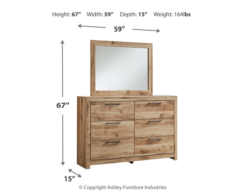 Hyanna Tan Brown King Panel Bed, Dresser and Mirror from Ashley - DMV Furniture