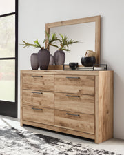 Hyanna Tan Brown Queen Panel Bed, Dresser and Mirror from Ashley - DMV Furniture