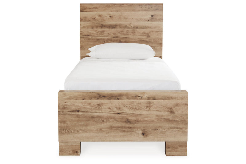 Hyanna Tan Brown Twin Panel Bed with 2 Side Storage from Ashley - DMV Furniture