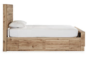 Hyanna Tan Brown Twin Panel Bed with 2 Side Storage from Ashley - DMV Furniture