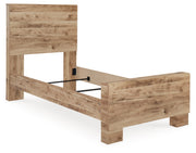 Hyanna Tan Brown Twin Panel Bed with Mirrored Dresser from Ashley - DMV Furniture