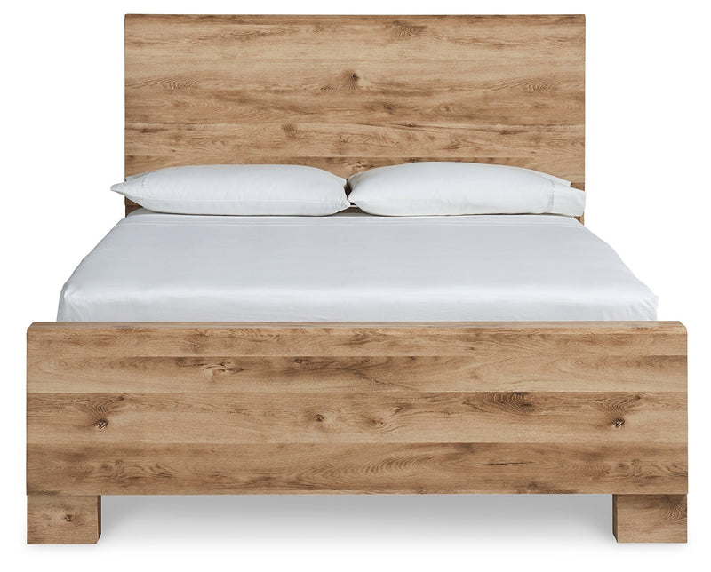 Hyanna Tan Brown King Panel Bed, Dresser and Mirror from Ashley - DMV Furniture