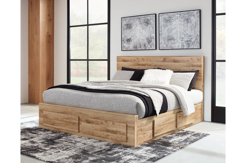 Hyanna Tan Brown One Side Storage Bedroom Set from Ashley - DMV Furniture
