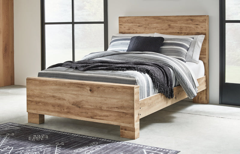 Hyanna Tan Brown Full Panel Bed, Dresser and Mirror from Ashley - DMV Furniture